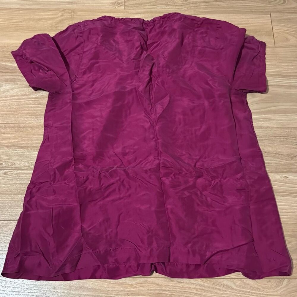 Vintage DKNY 100%‎ Silk Blouse Purple Top Size Medium - Picture 9 of 9